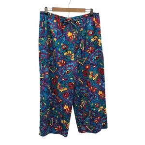 Tanner Womens Silk Pants Size 6 Colorful Mutlicolored 80s 90s Artsy Art Teacher